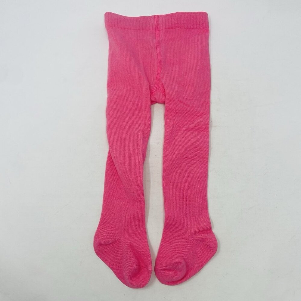 Carters Baby Girls Size 12 Months Cotton Blend Flat Knit Pull On Tights Pink 442